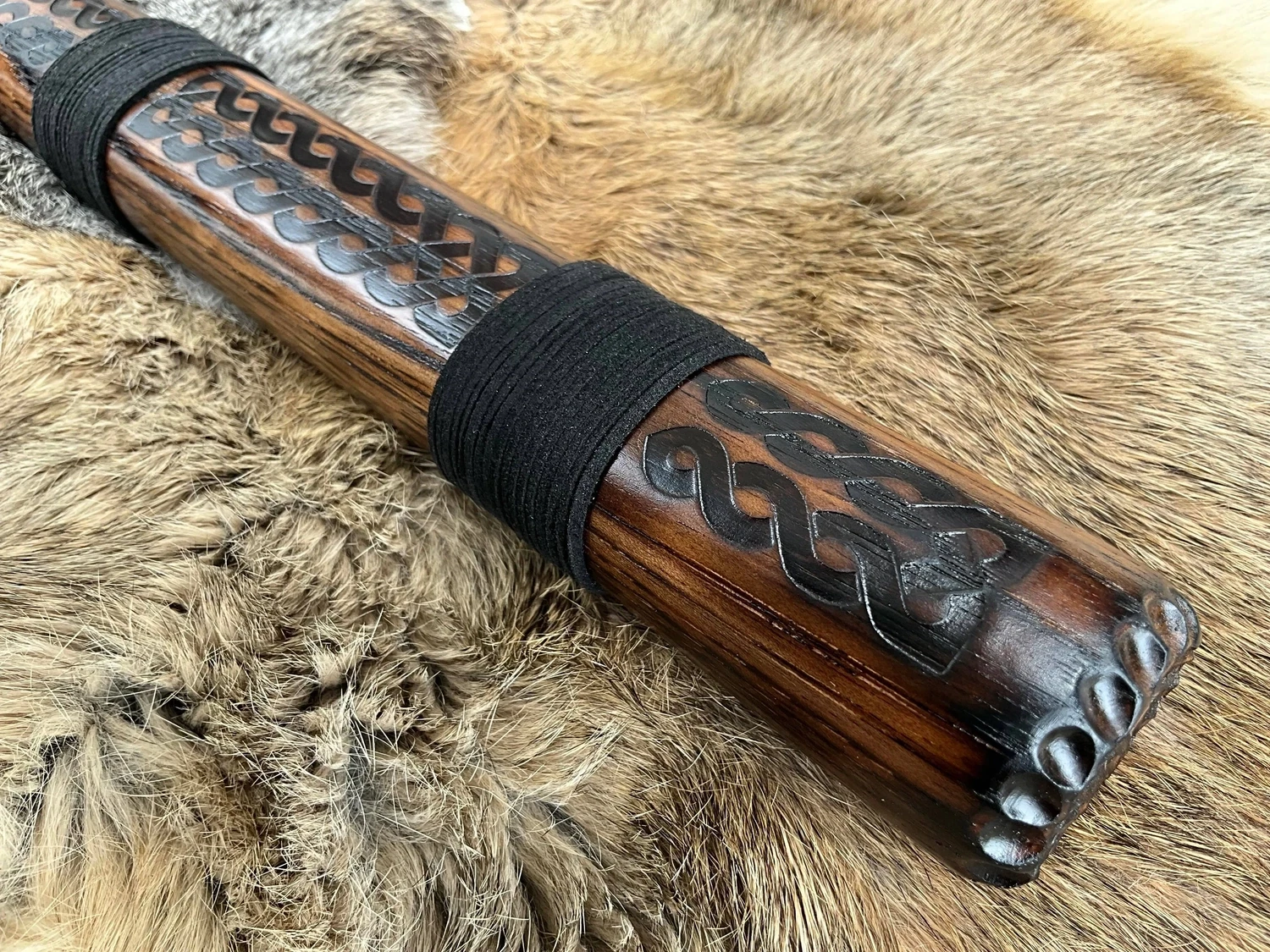 Viking Wolf Mjolnir Hammer- Hand Engraved