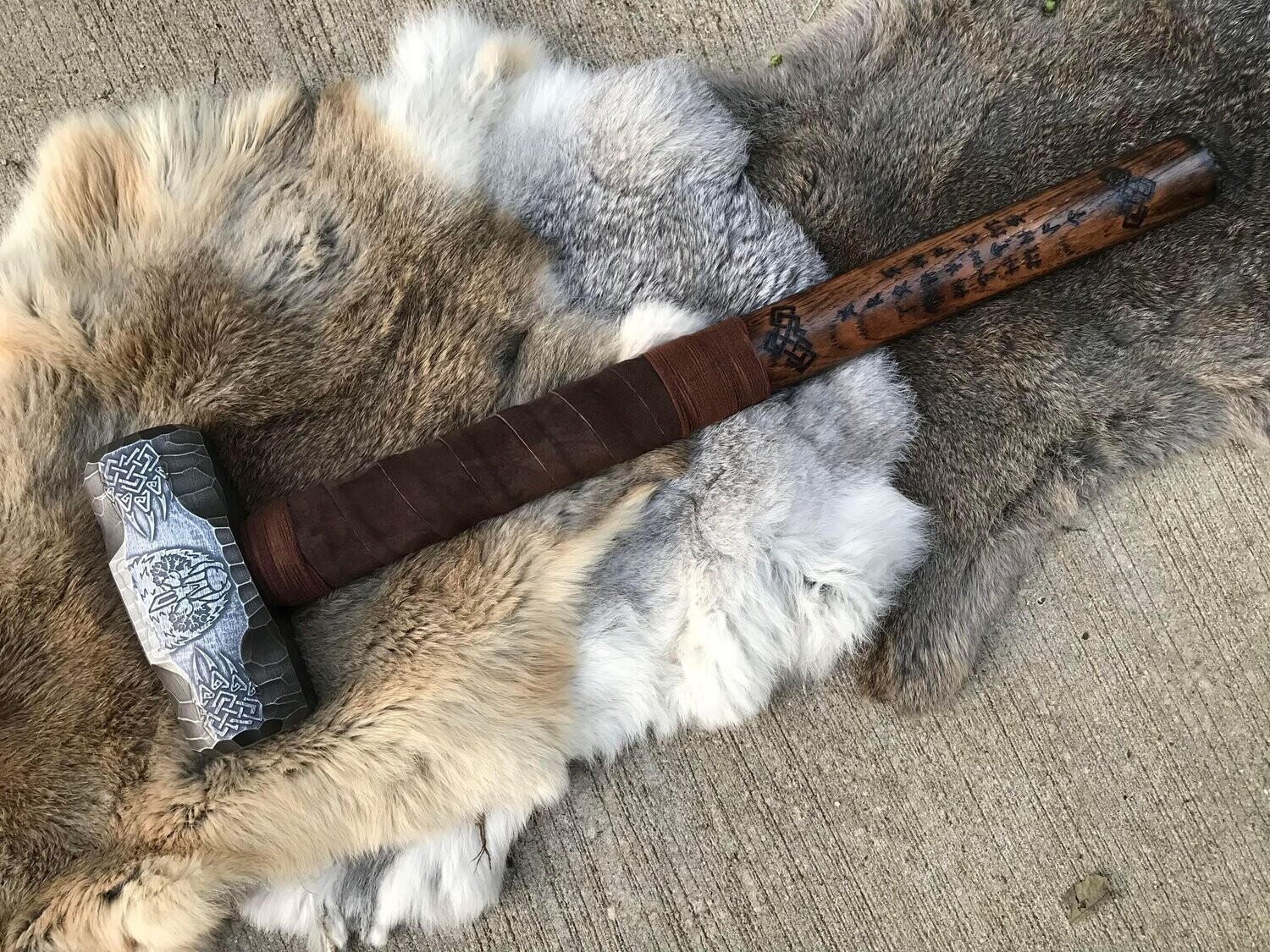 Viking Bear Berserker Maul- Hand Engraved