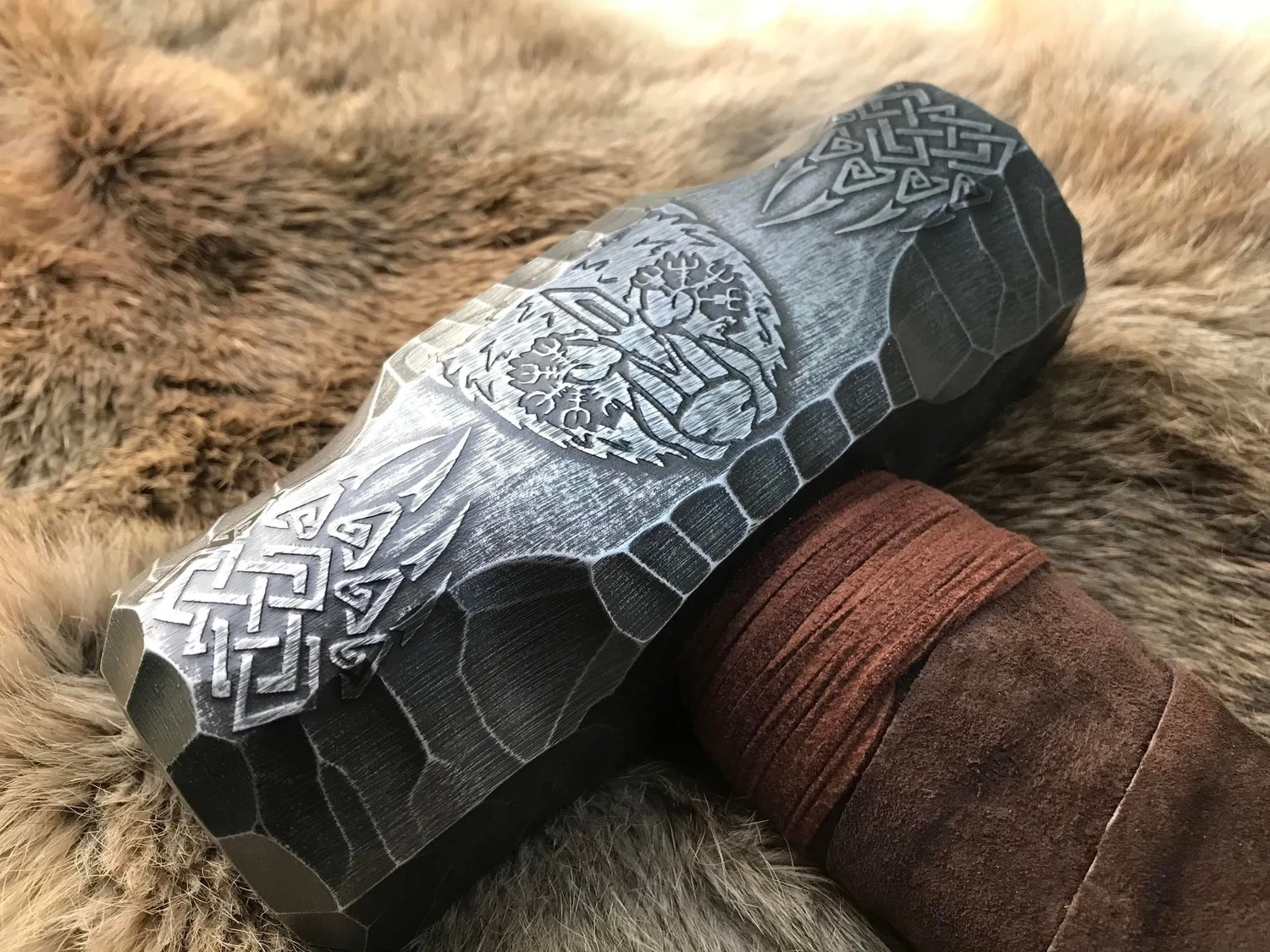 Viking Bear Berserker Maul- Hand Engraved