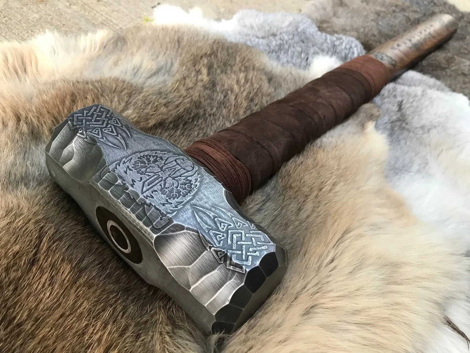 Viking Bear Berserker Maul- Hand Engraved