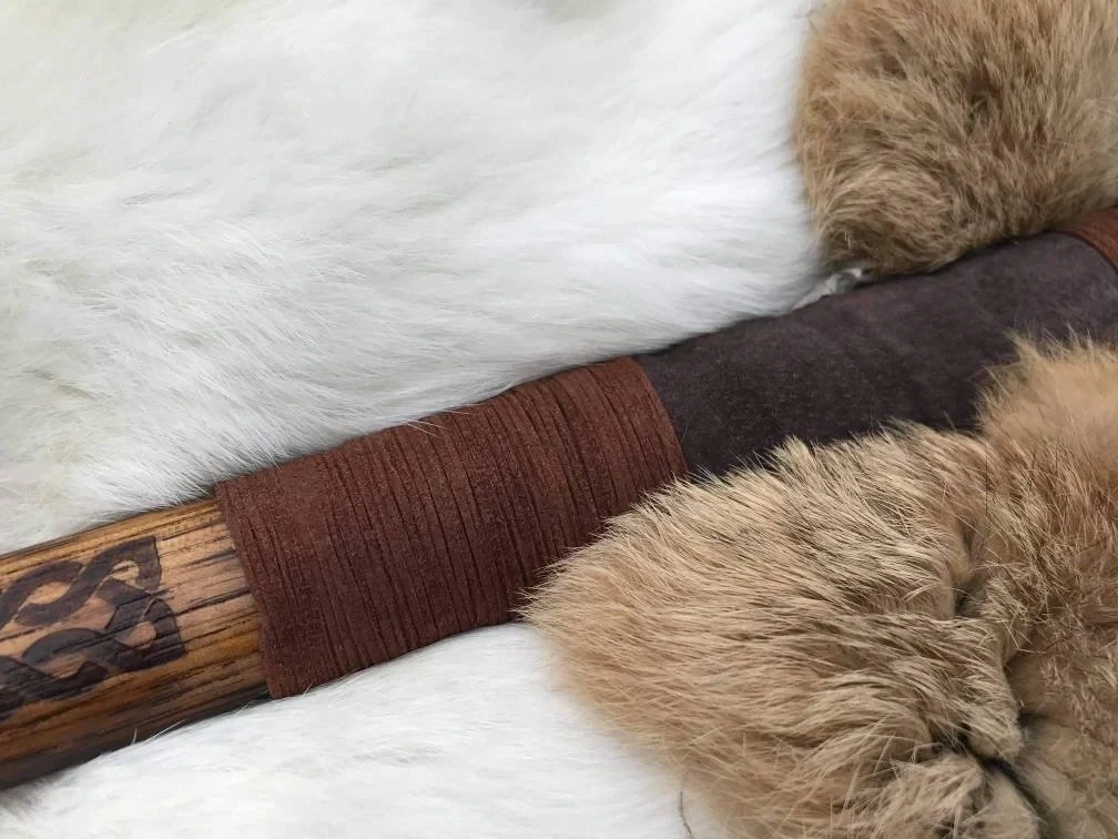 Wolves Skoll and Hati Viking Hand Axe Engraved Modified Cold Steel Axe