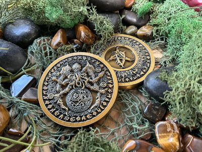 Cthulhu Coin with Great Dreamer and Elder Sign