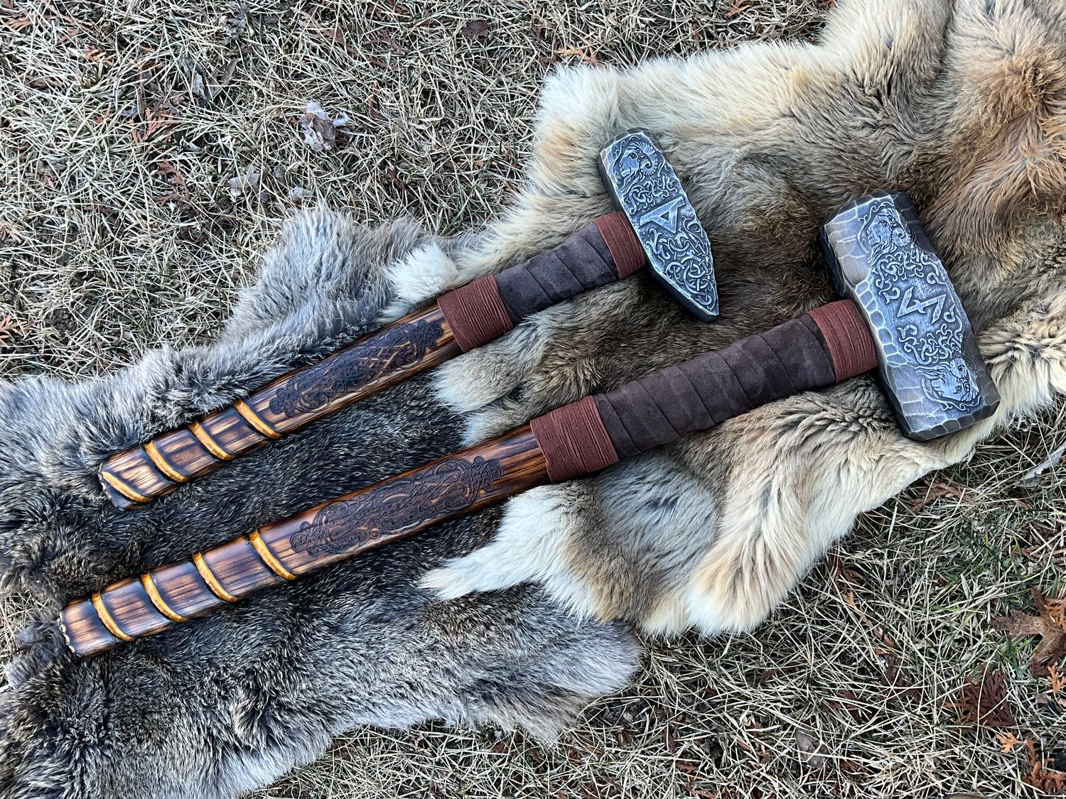 Viking Ram Hammer Set- Carbon Steel Sledge Hammer and Blacksmithing Hammer
