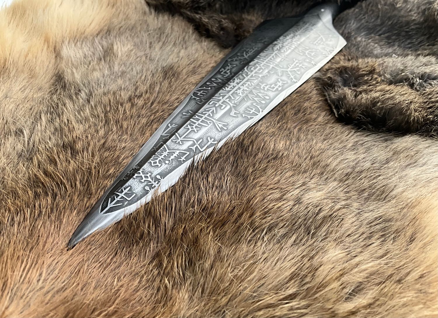 Viking Spear Head- Engraved Stave Runes (handle not included)