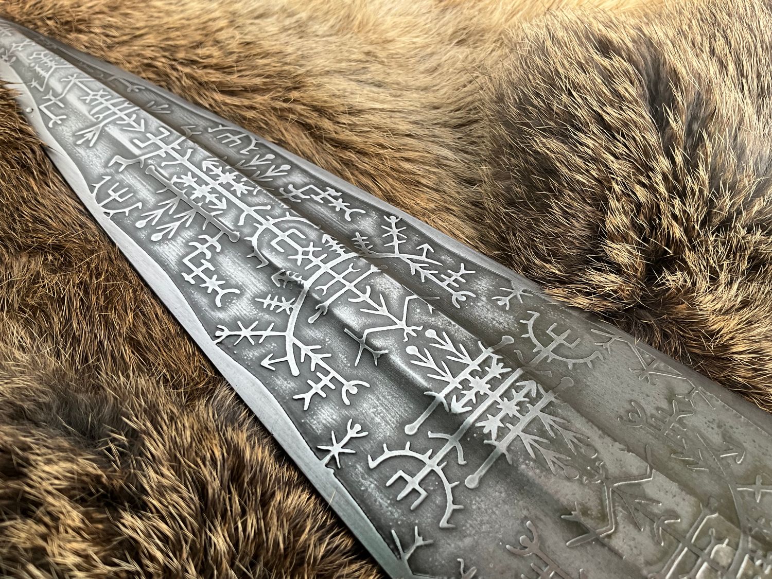 Viking Spear Head- Engraved Stave Runes (handle not included)