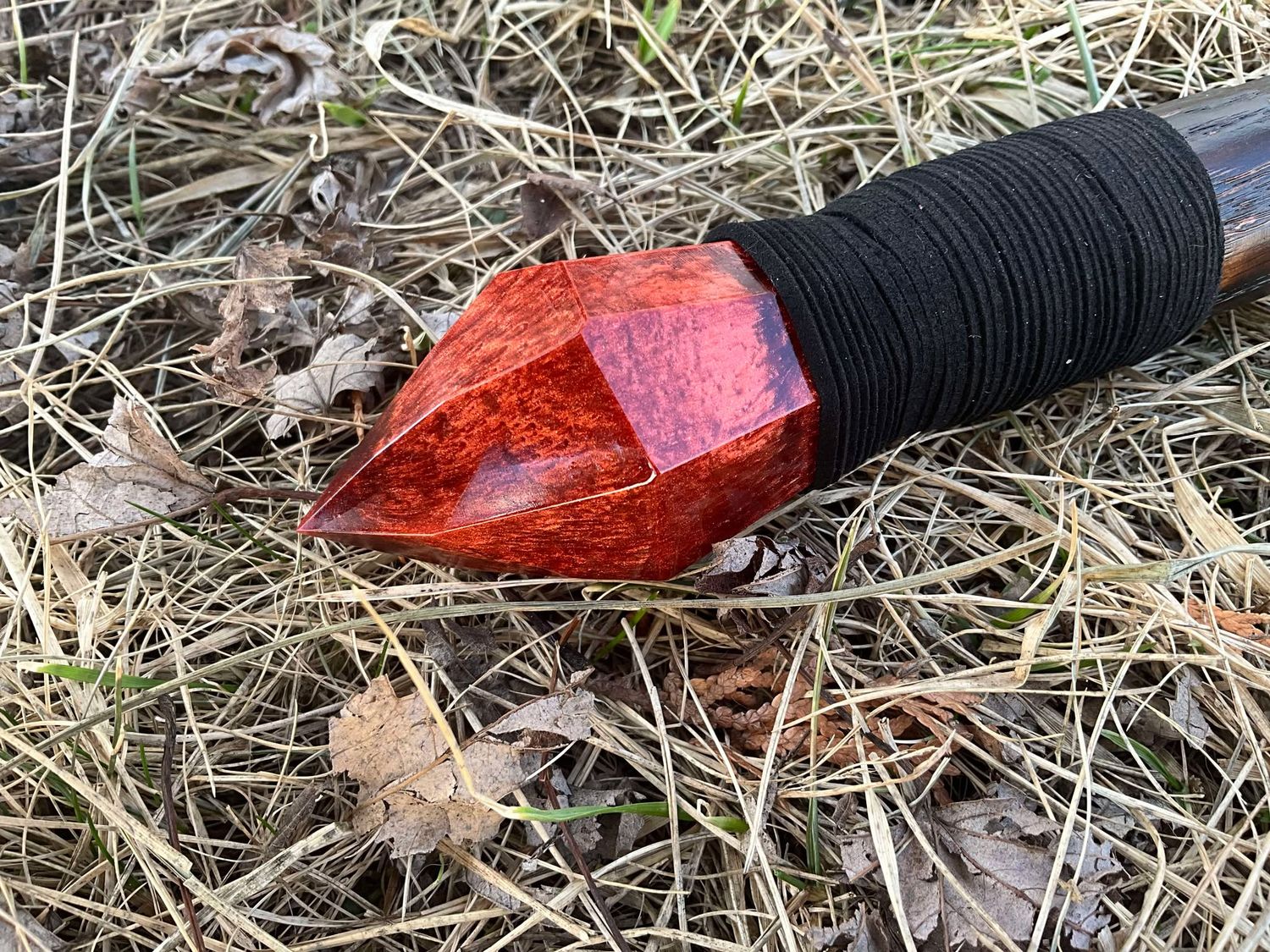 Copper Nidhogg Rune Staff- solid oak