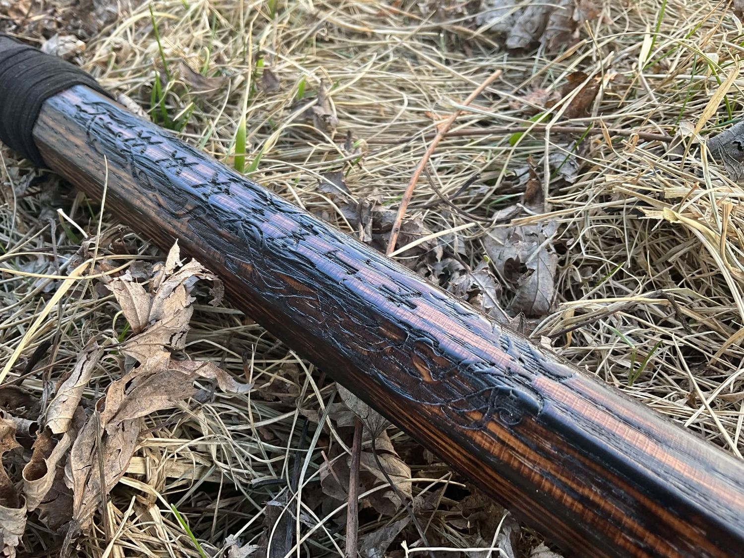 Copper Nidhogg Rune Staff- solid oak