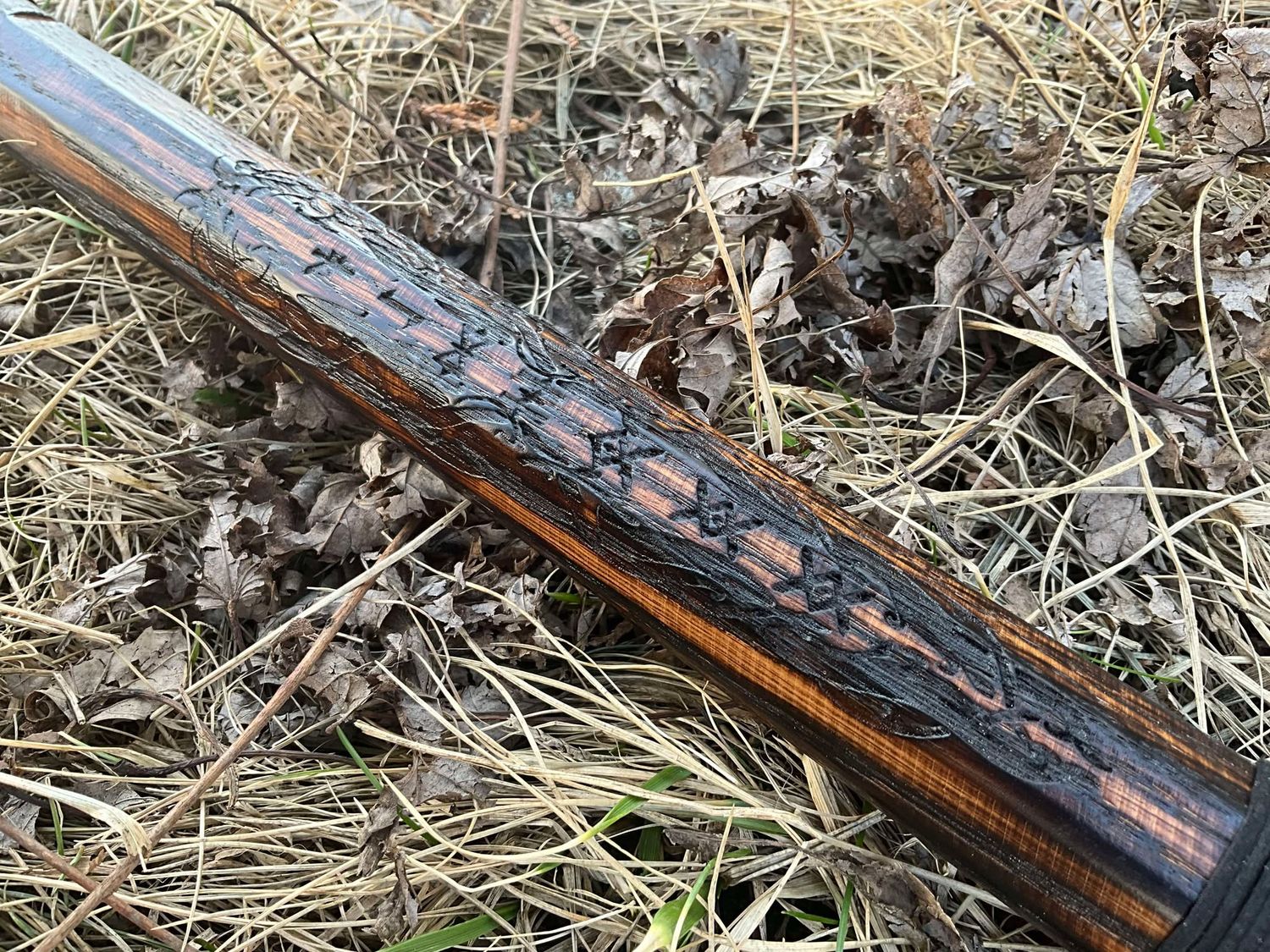 Copper Nidhogg Rune Staff- solid oak