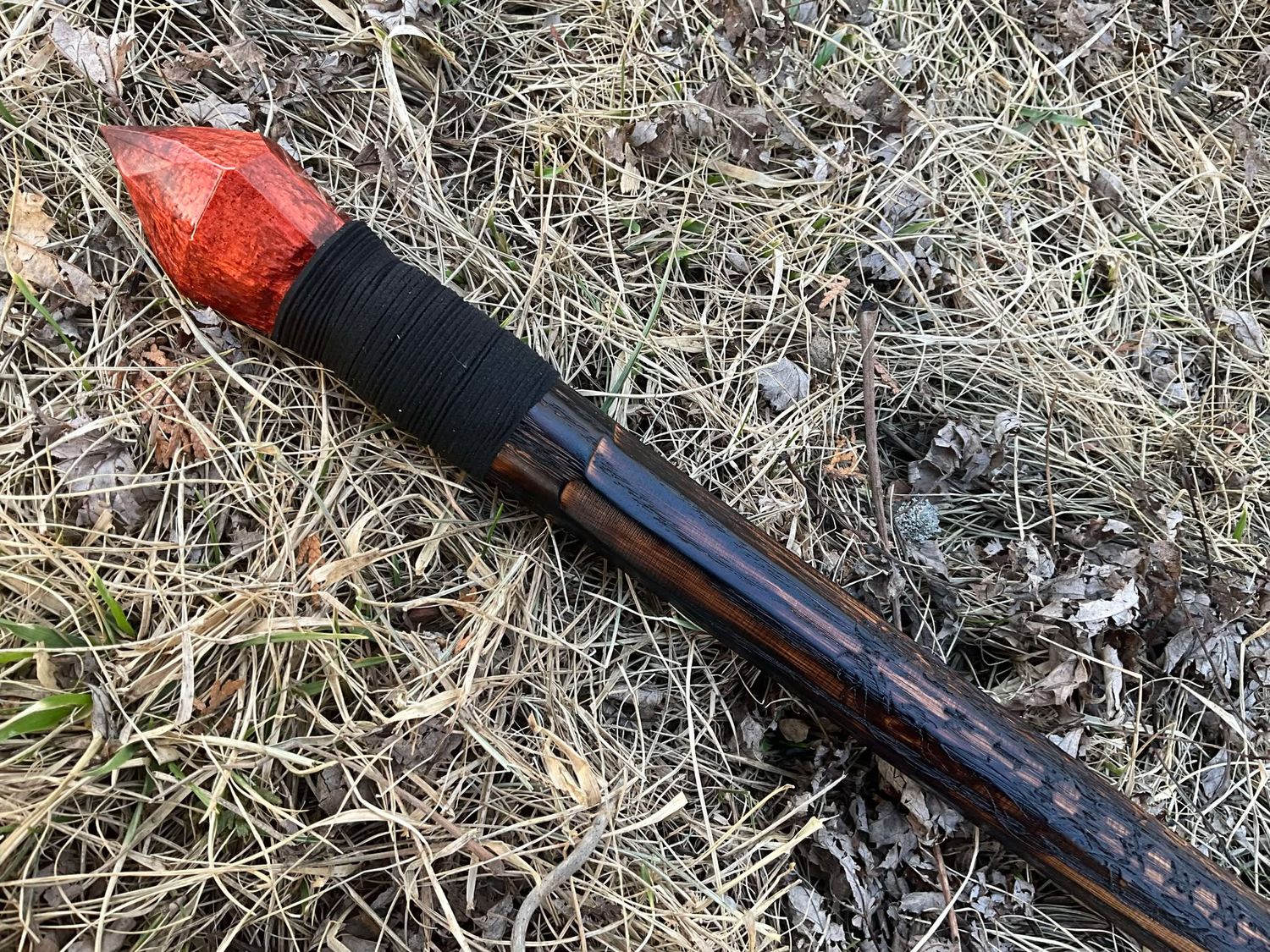 Copper Nidhogg Rune Staff- solid oak