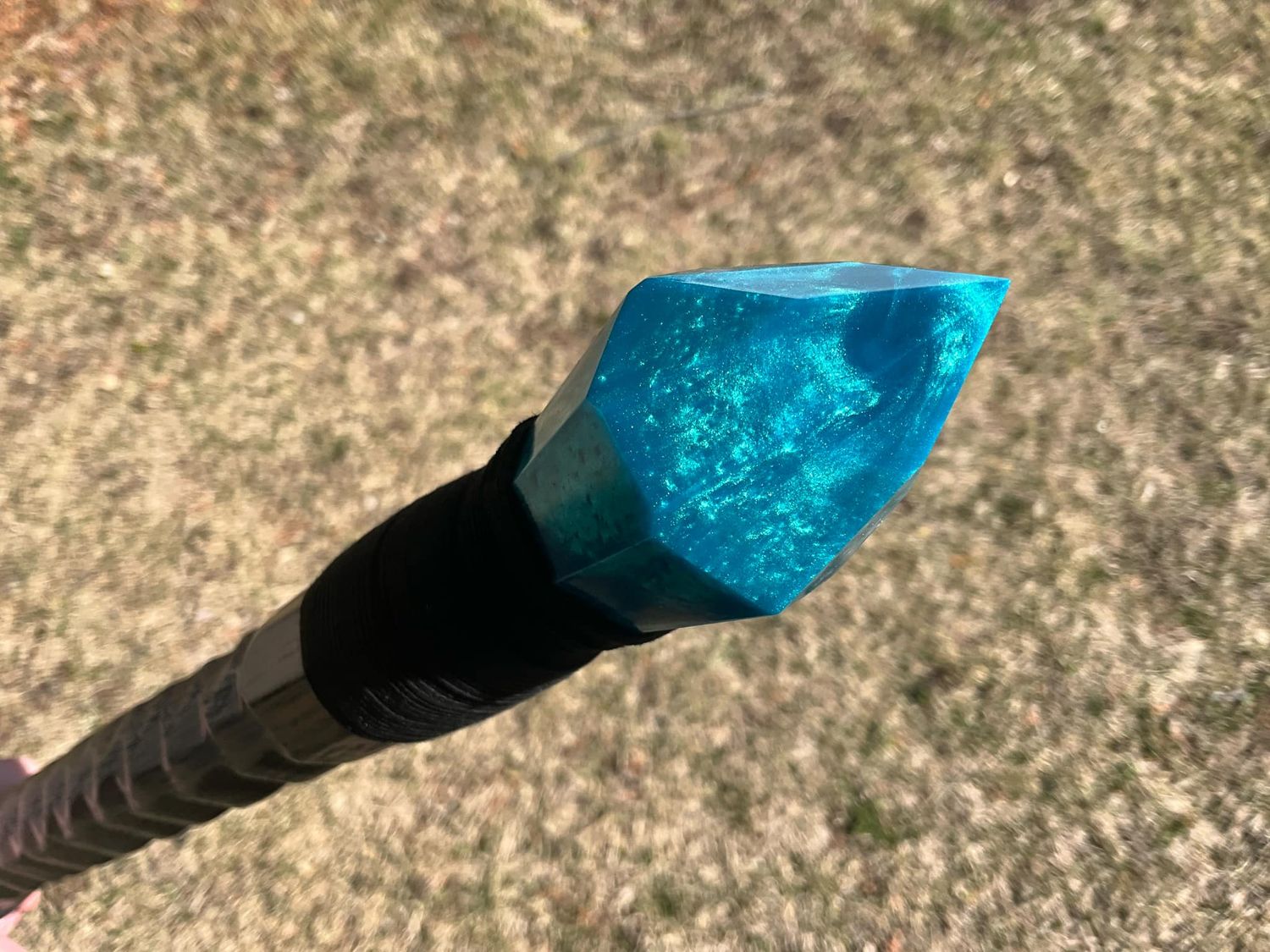 Turquoise Staff of Tides- Solid Oak Wizard Staff