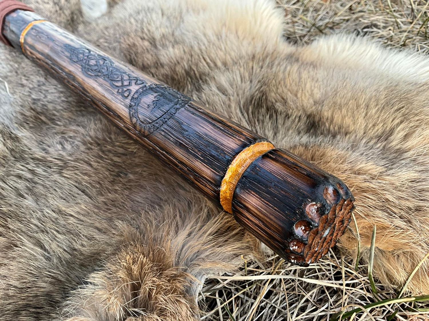 Wolf Quarterstaff Walking Stick