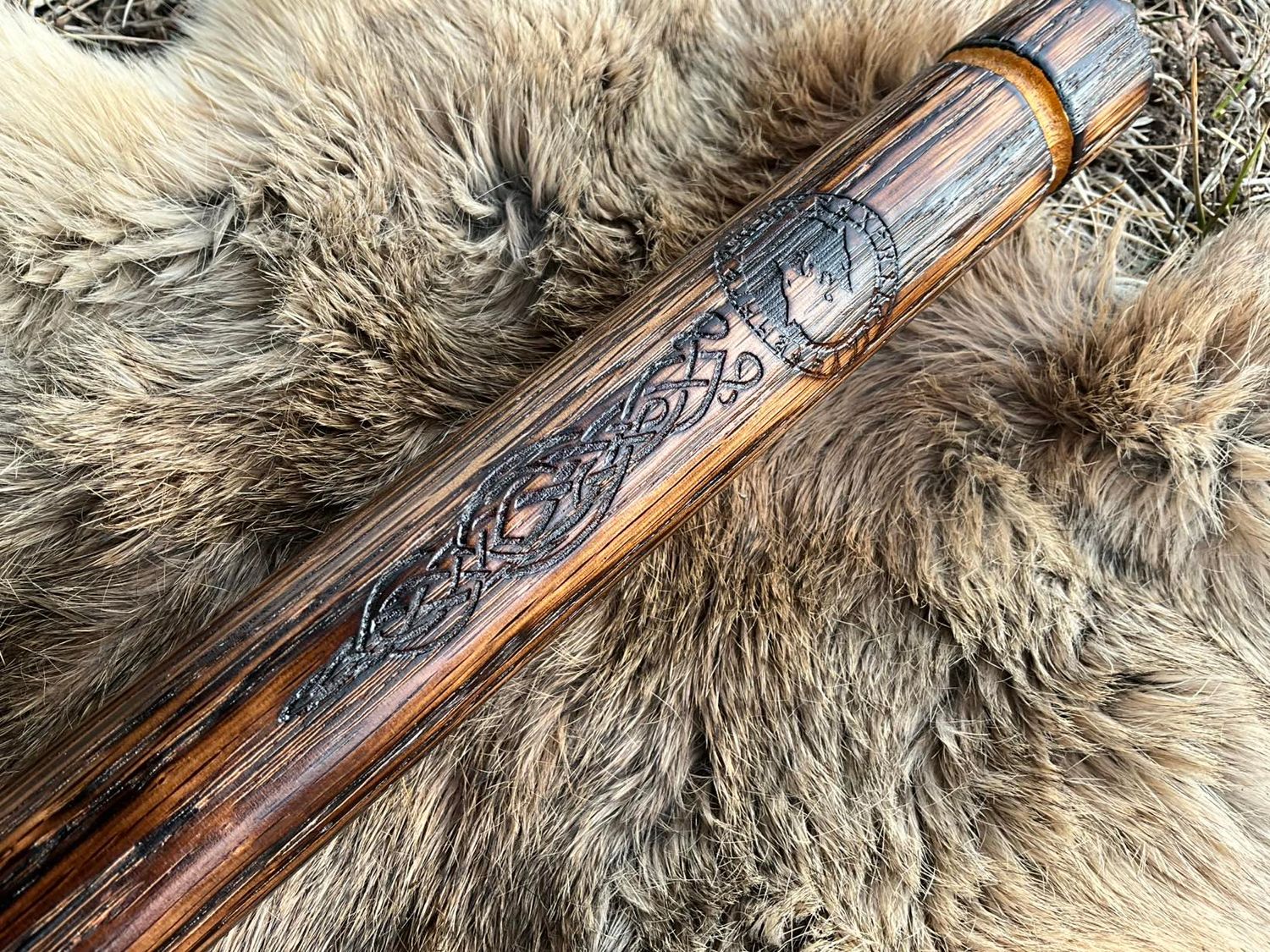 Wolf Quarterstaff Walking Stick
