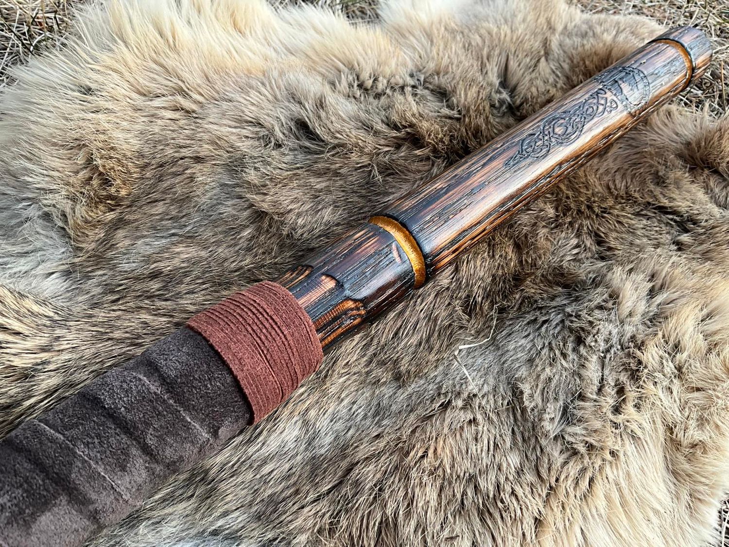 Wolf Quarterstaff Walking Stick