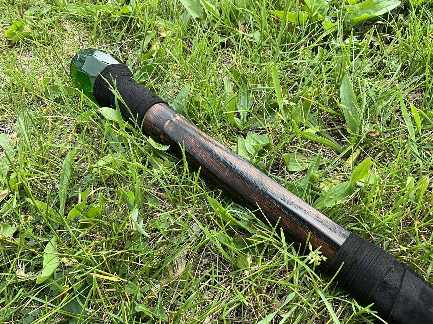 Green Faceted Wizard Staff