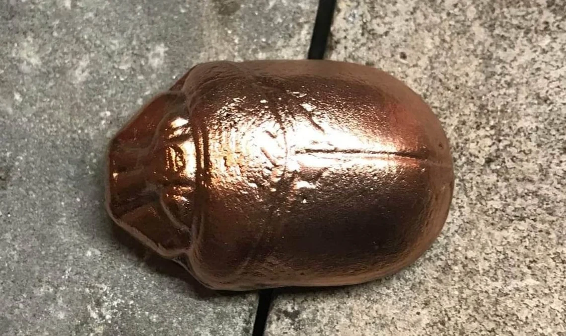 Hand Poured Copper Scarab