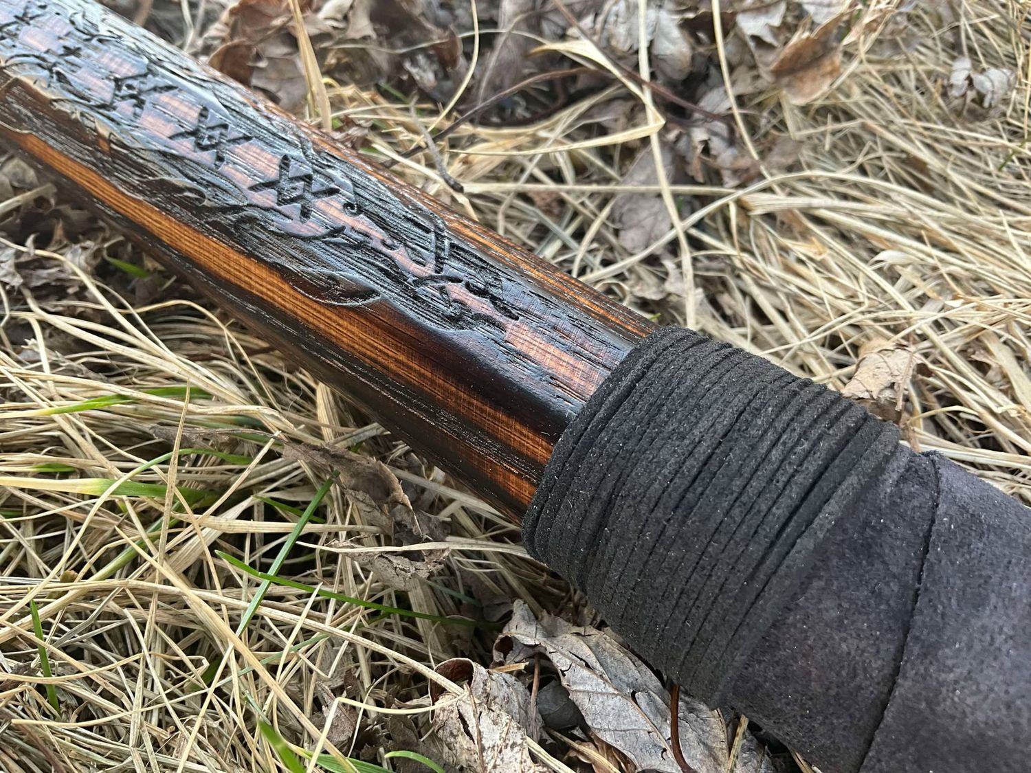 Copper Nidhogg Rune Staff- solid oak