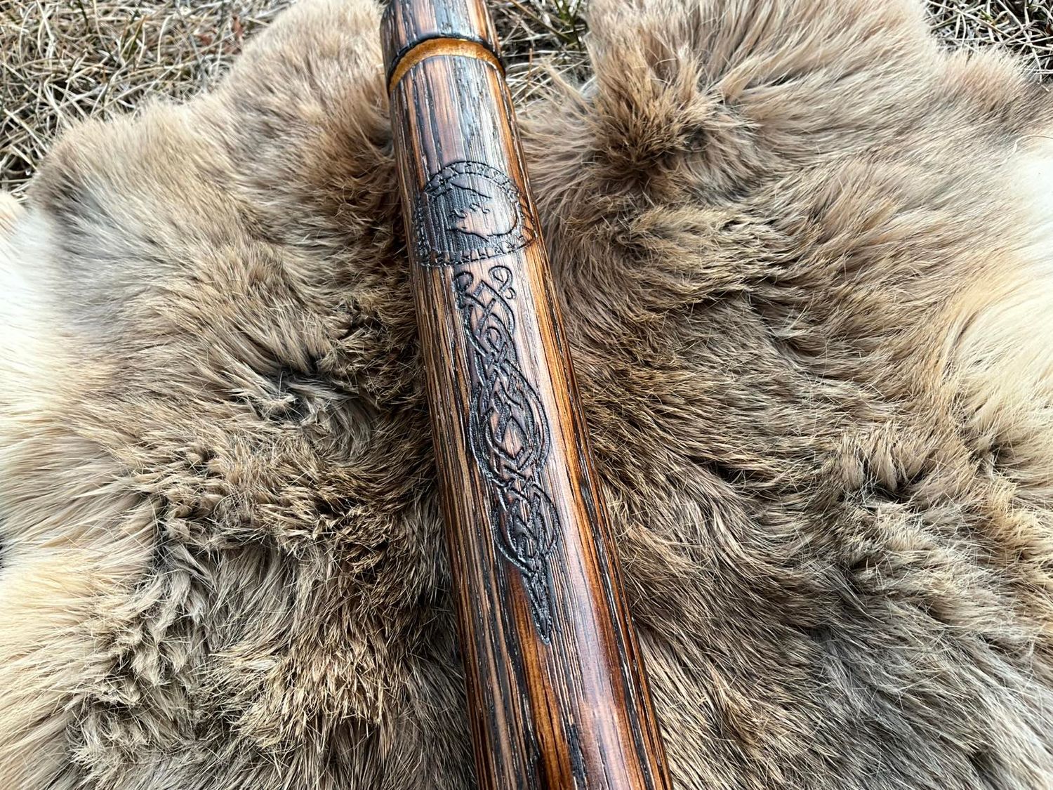 Wolf Quarterstaff Walking Stick