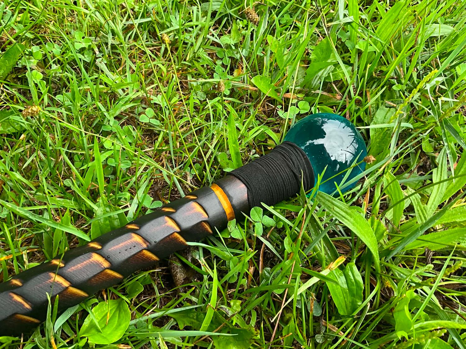 Teal Orb Dragon Scale Staff