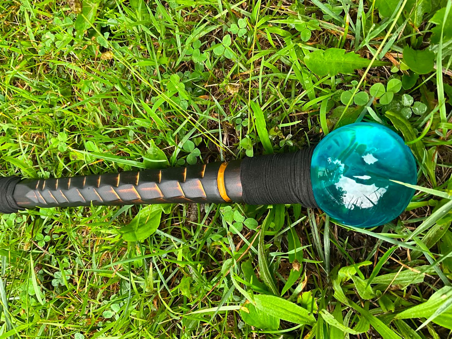 Teal Orb Dragon Scale Staff