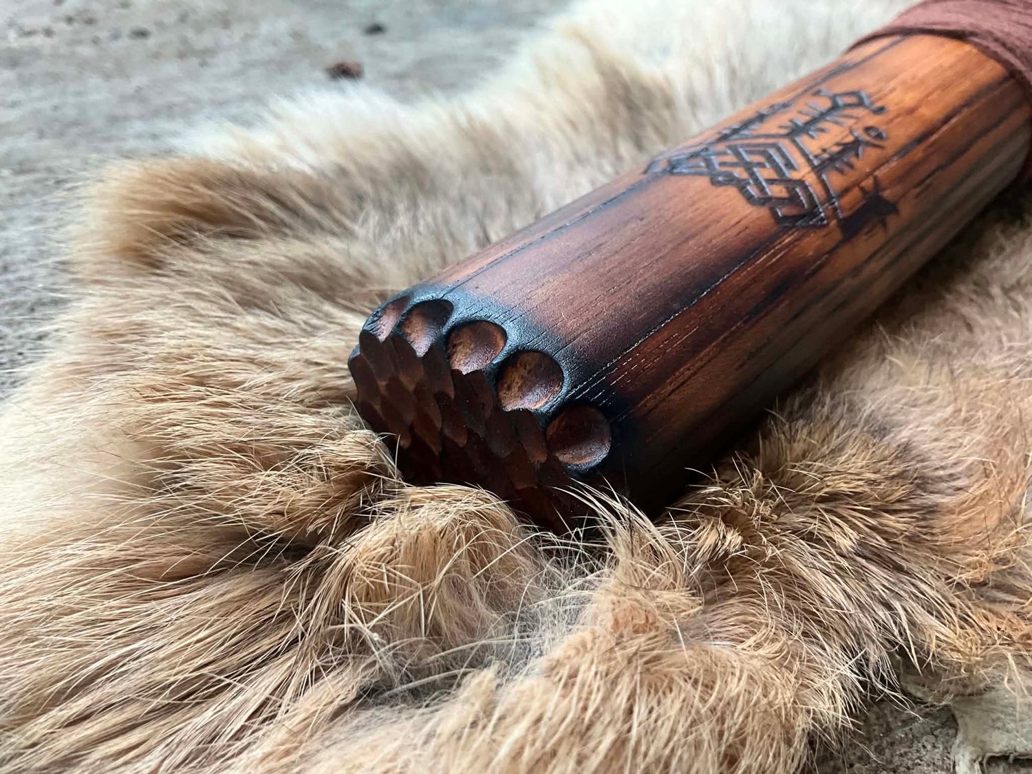 Engraved Jörmungandr Viking Hammer