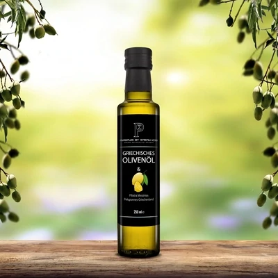 Olivenöl mit Zitrone im Karton mit 6 Flaschen