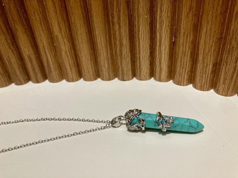 Turquoise crystal healing necklace
