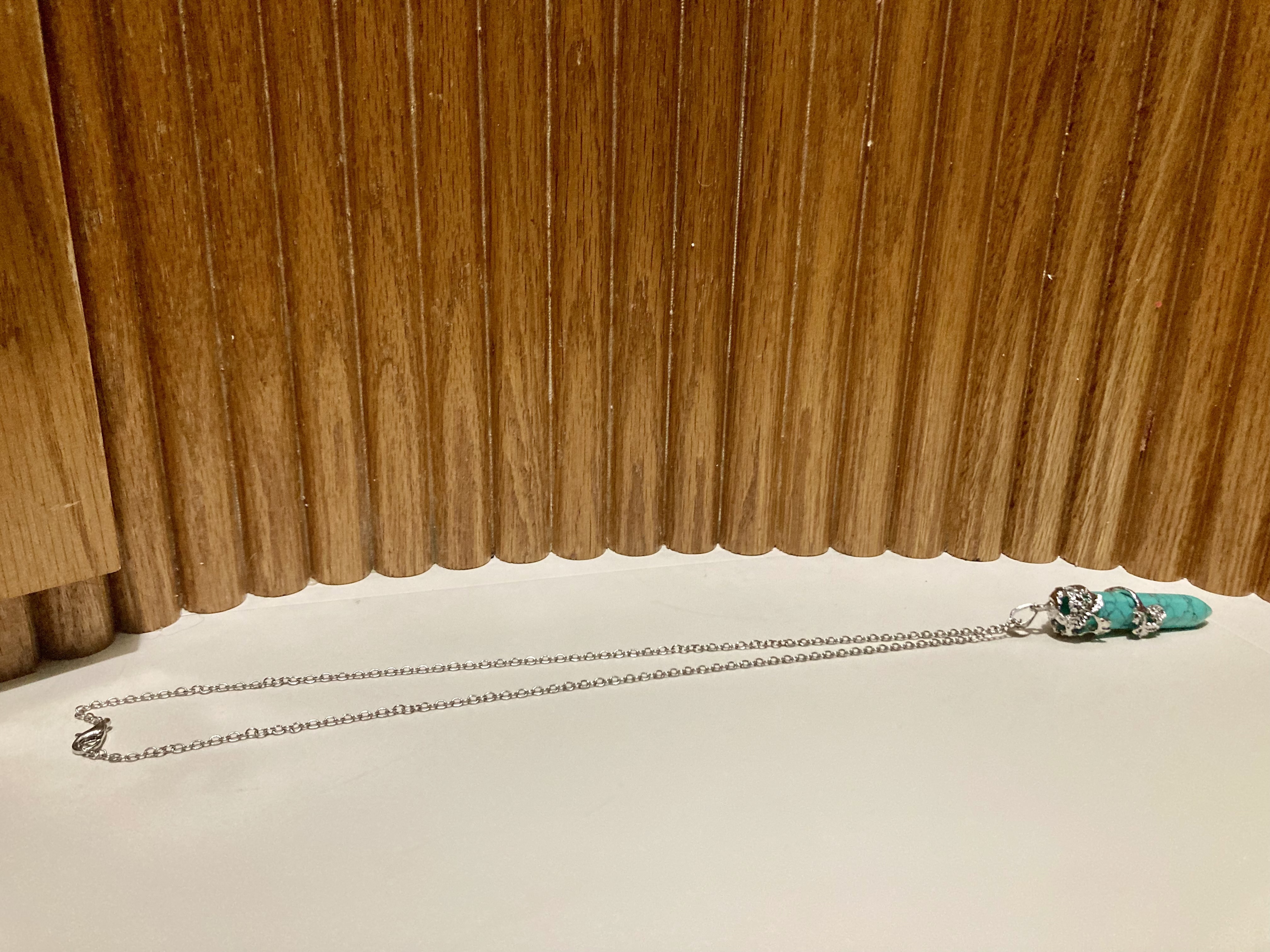 Turquoise crystal healing necklace
