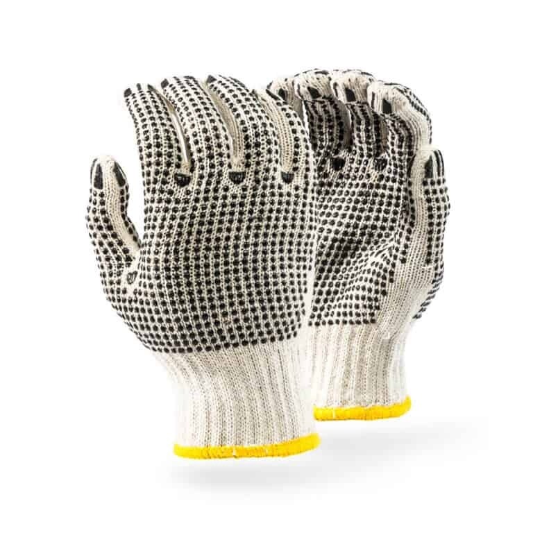 7gg 900gpd BLACK PVC double dotted gloves
