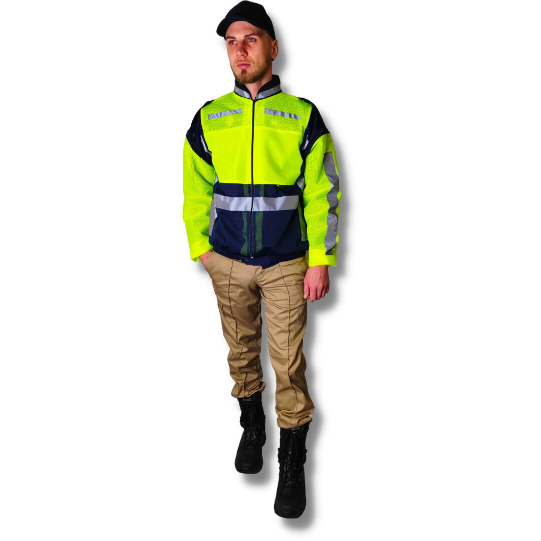 REIYN Lime/Navy Metro Jacket Detachable Sleeves