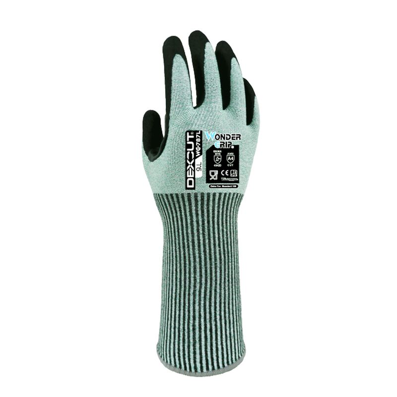 Wonder Grip Gloves WG 787L Dexcut with Extended Cuff, Size: 09/L