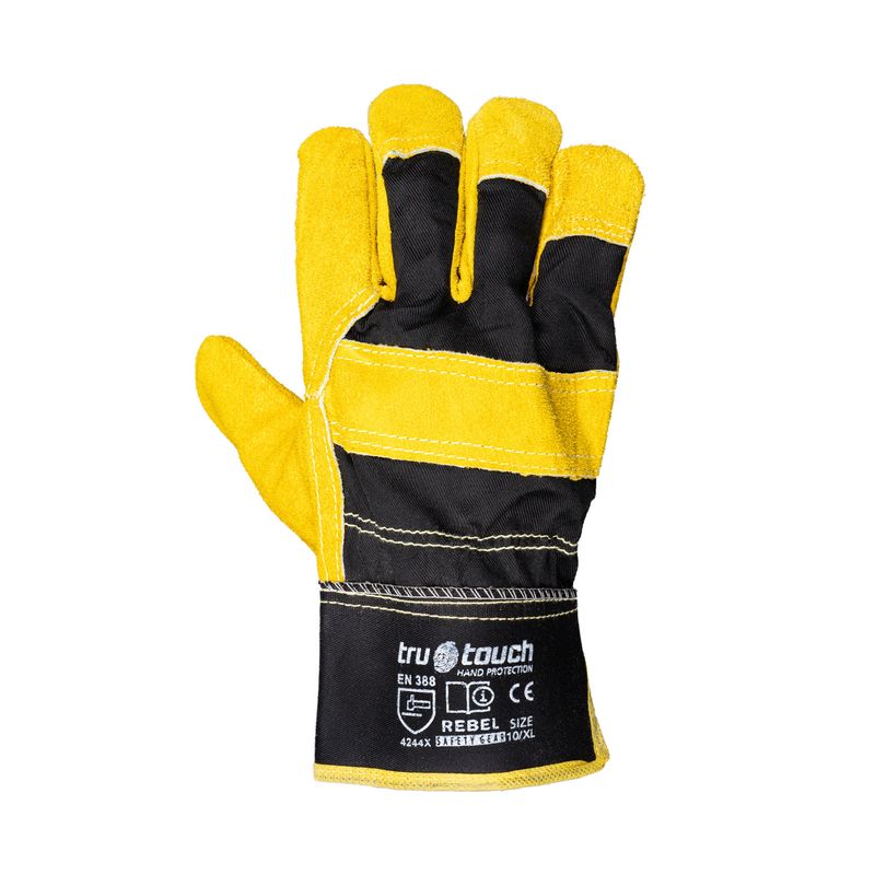 Rebel Tru Touch Chrome Leather Yellow and Candy Superior Wrist Gloves
