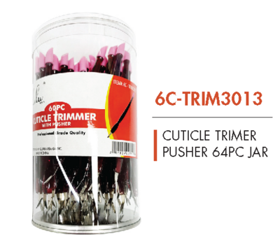 6C-TRIM3013 - 60PC CUTICLE TRIMMER/PUSHER - CLIPPER