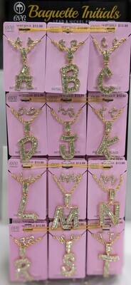 BAGUETTE INITIALS NECKLACE SET (INS)