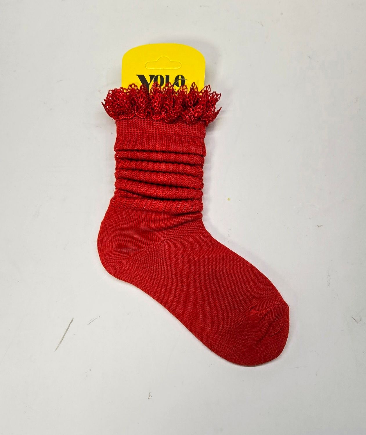 SS3-5/RED/LACE - SOCK