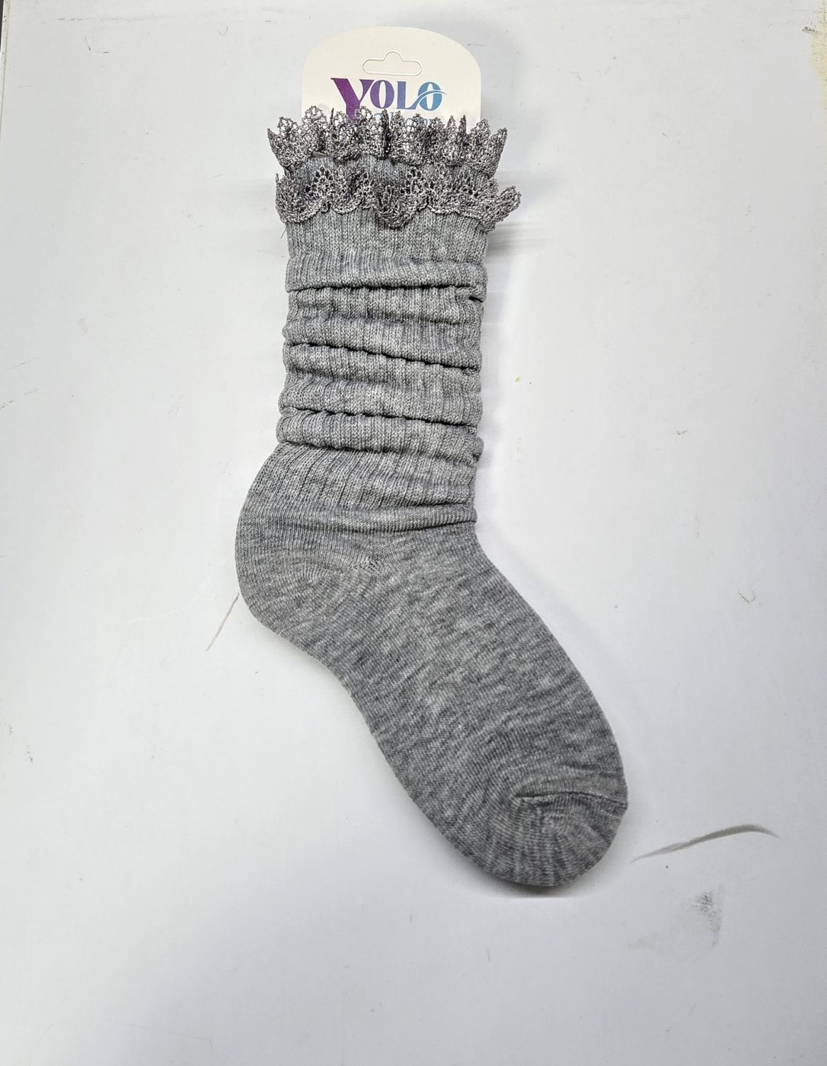 SS6-8/GREY/LACE - SOCK