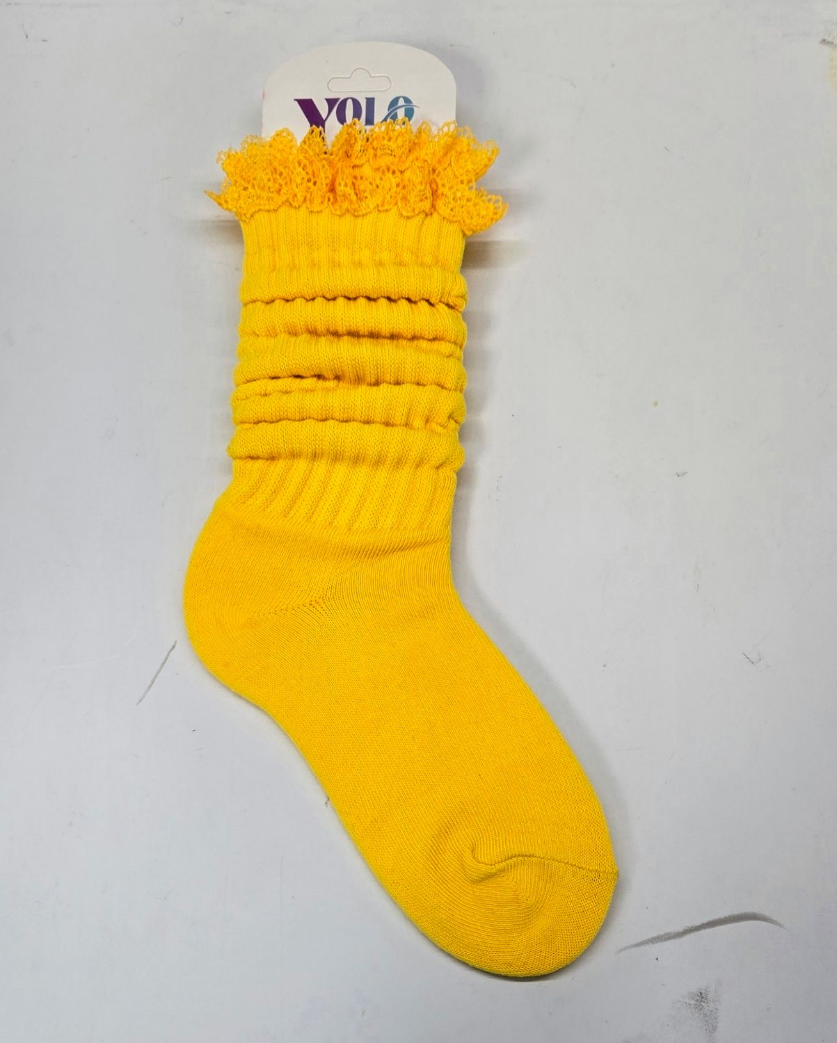 SS6 -8/YELLOW/LACE - SOCK