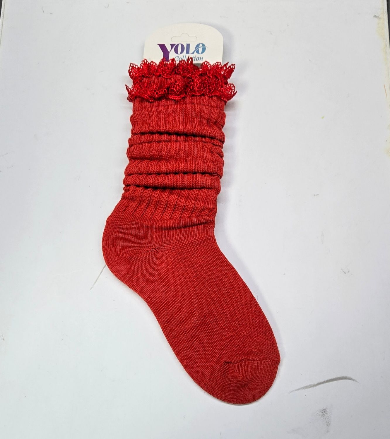 SS6-8/RED/LACE - SOCK