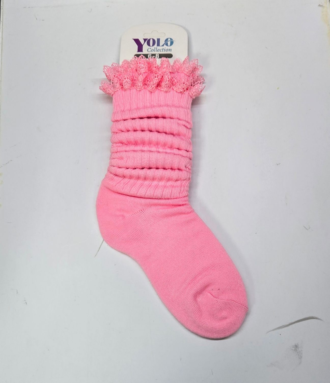 SS6-8/ LIGHT PINK /LACE - SOCK