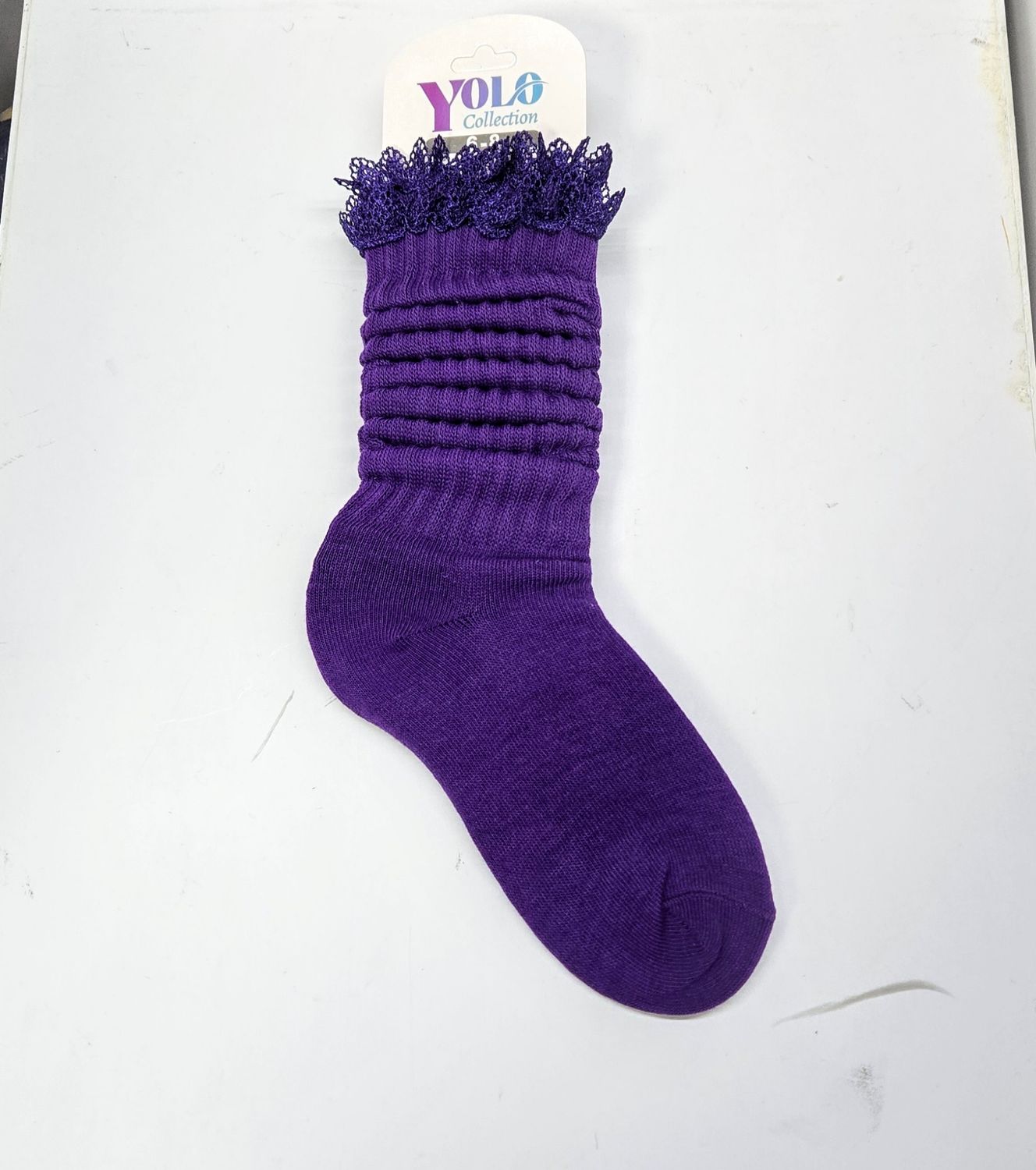 SS6-8/PURPLE/LACE - SOCK