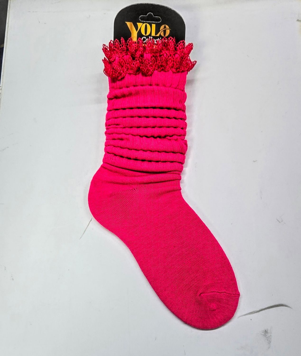 SS9-11/HOT PINK/LACE - SOCK