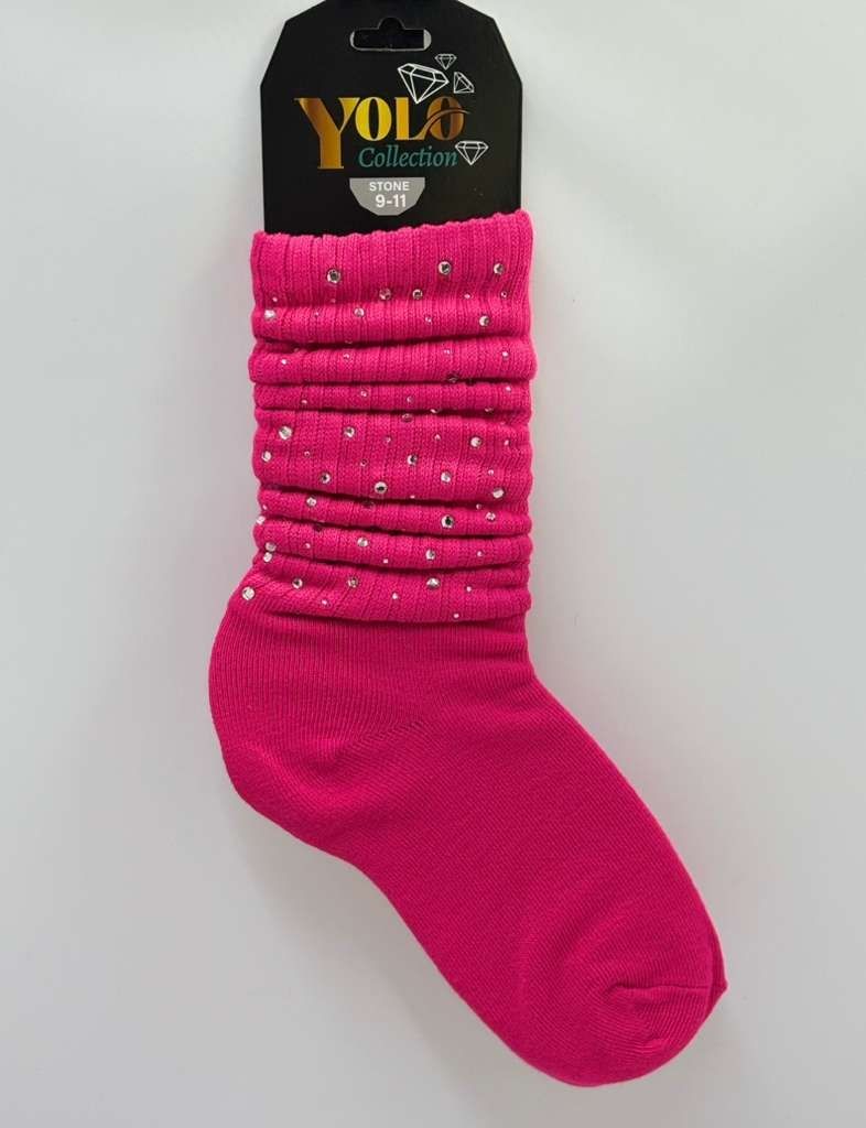 STONE911-HOTPINK-SOCK
