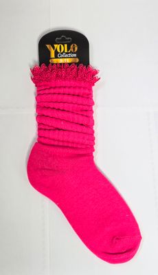 LACE911-HOTPINK-SOCK