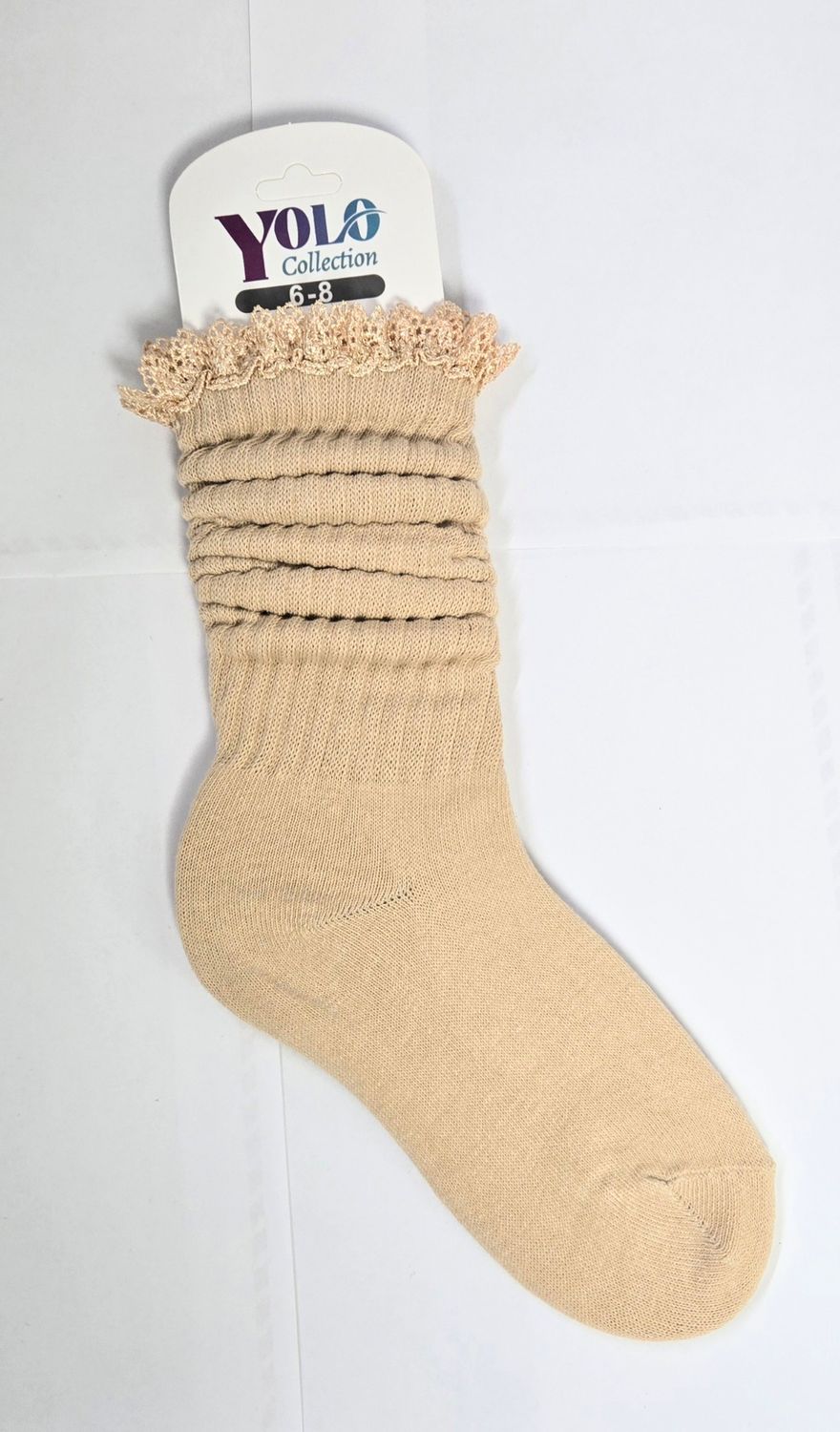 LACE68-KHAKI-SOCK