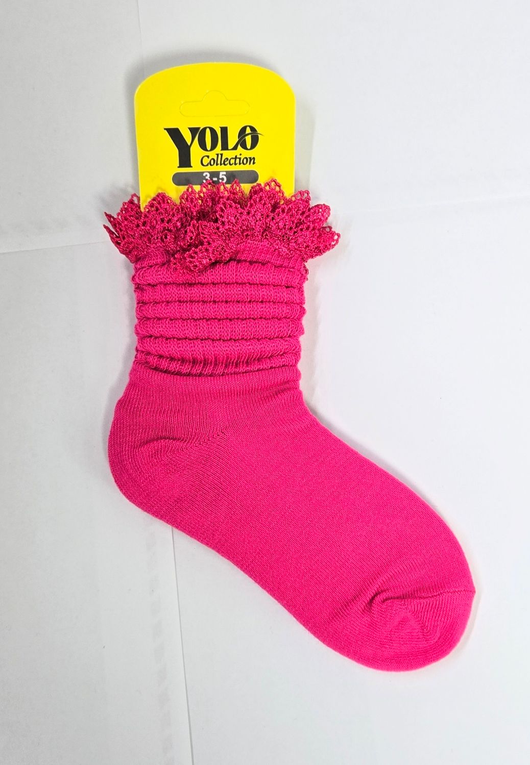 LACE35-HOT PINK-SOCK