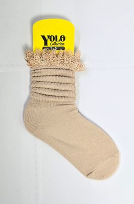 LACE35-KHAKI-SOCK