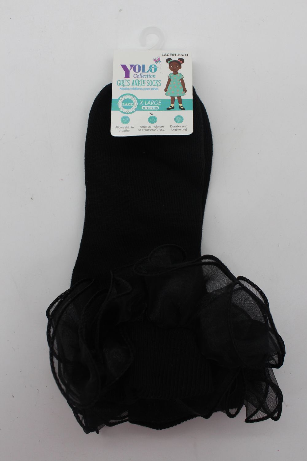 LACE01-BLACK/XL-SOCK