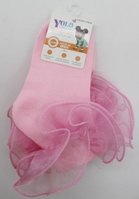LACE01-LIGHT PINK/M-SOCK