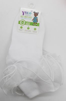 LACE01-WHITE/L-SOCK