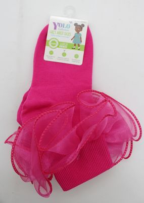 LACE01-HOT PINK/L-SOCK