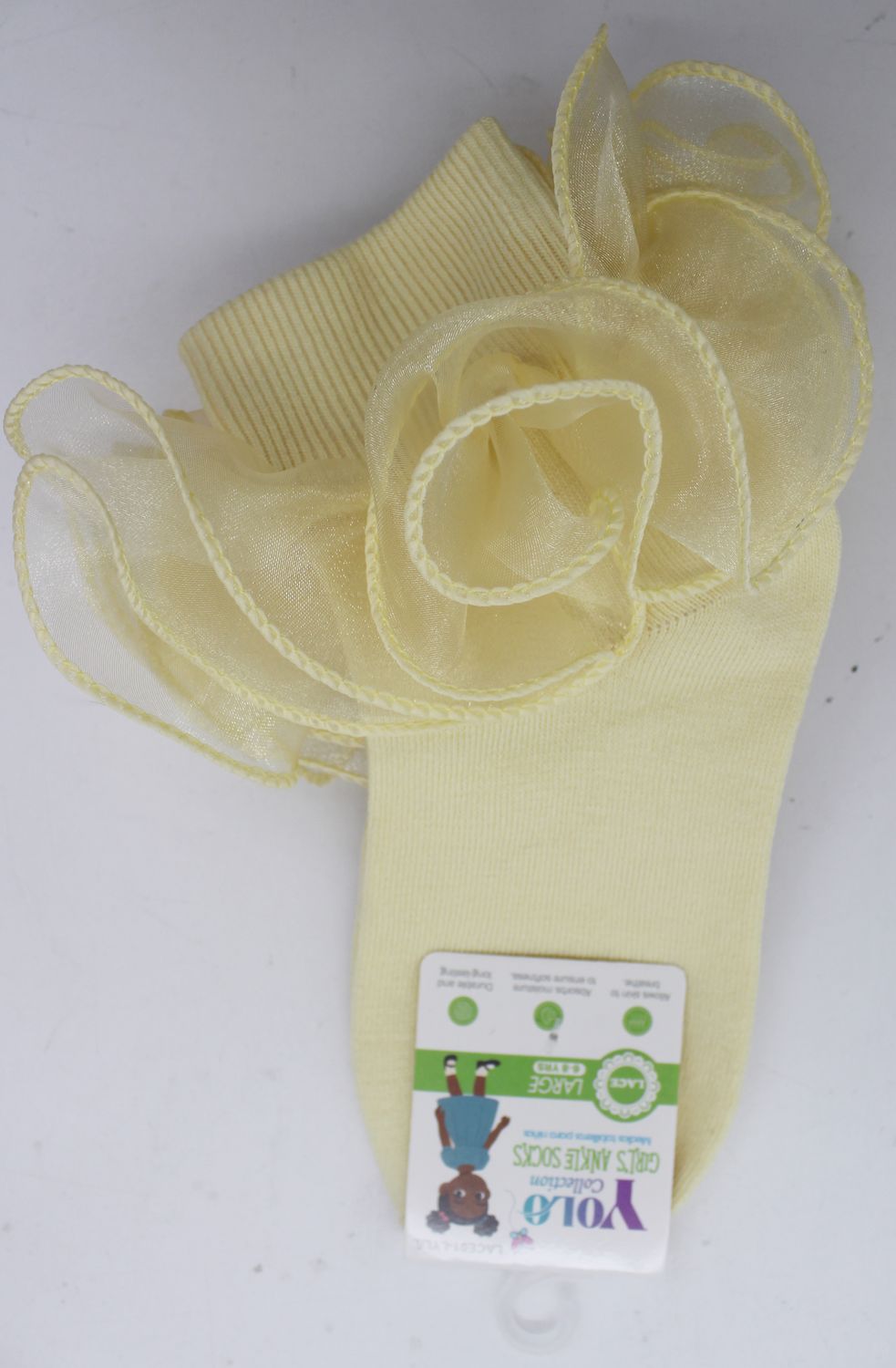 LACE01-LIGHT YELLOW/L-SOCK
